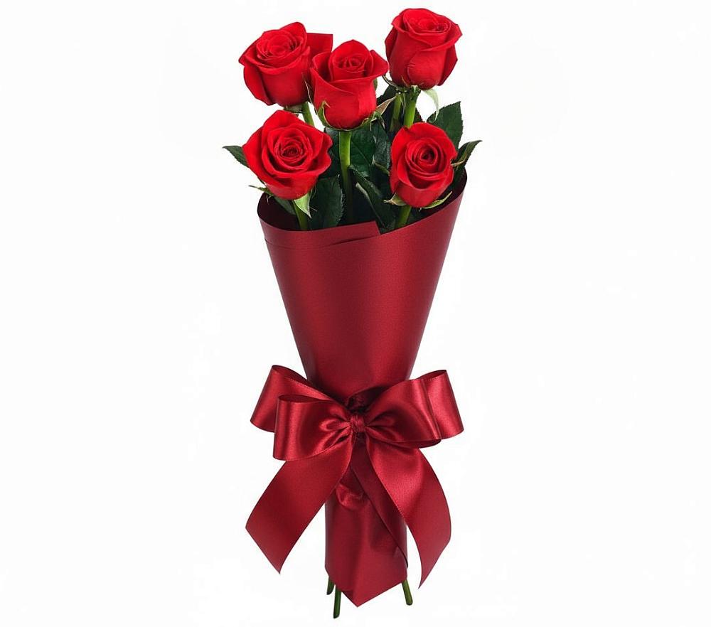 Букет 5 Красных роз Эдлесс Лав в Закаменске