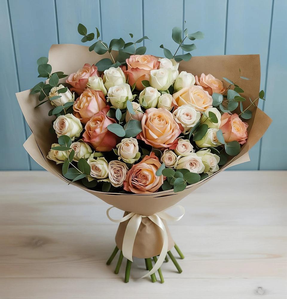 Букет цветов из: Альстромерии и Розы в Закаменске