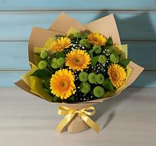 Букет цветов из:  Герберы и Хризантемы в Закаменске