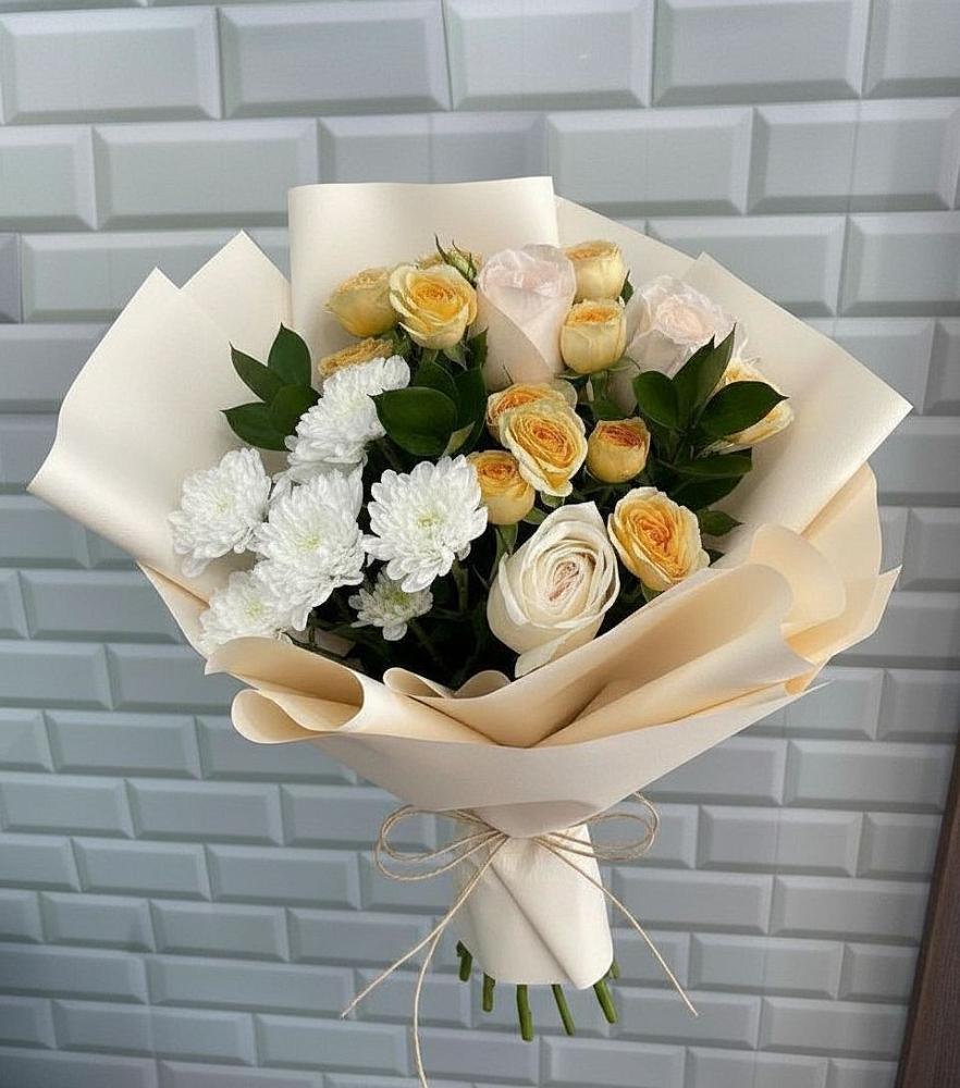 Букет цветов из: Розы и Хризантемы в Закаменске