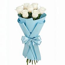 Букет 7 белых роз Проуд в Закаменске