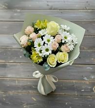 Букет цветов из:  Альстромерии, Розы и Хризантемы в Закаменске